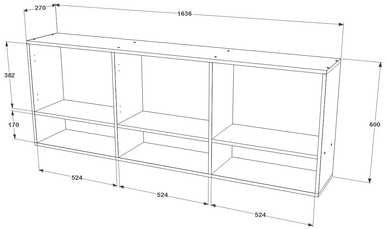 Dulap suspendat Haaus Malmo 3D 164x60 cm (Artisan Oak/Clay)