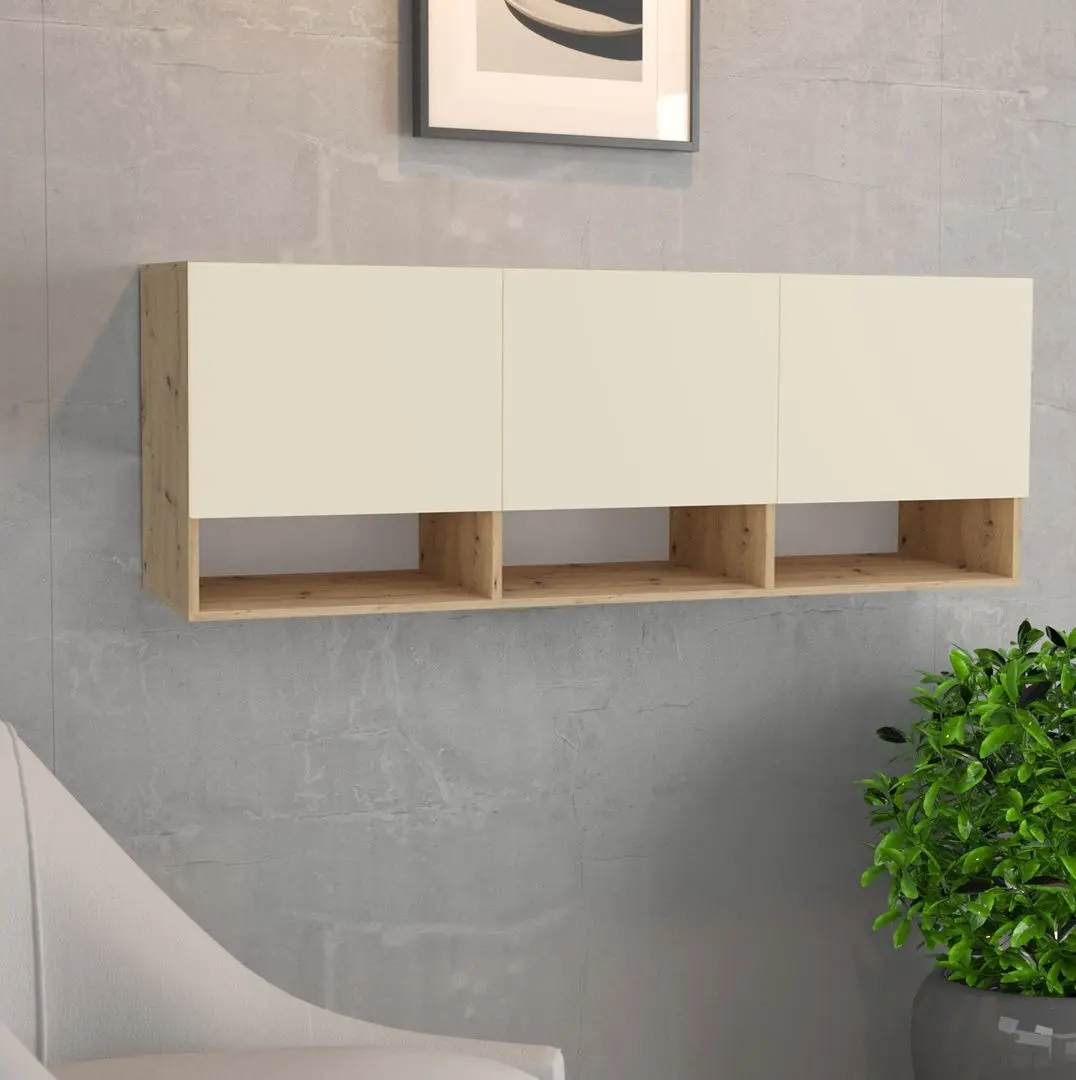 Dulap suspendat Haaus Malmo 3D 164x60 cm (Artisan Oak/Clay)