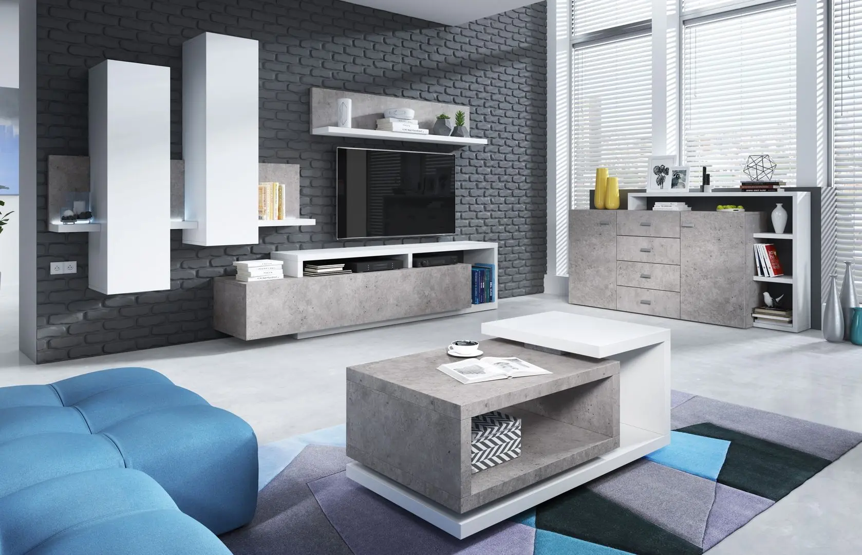 Tumba Helvetia Bota №27 2D4S (White/Colorado Concrete)