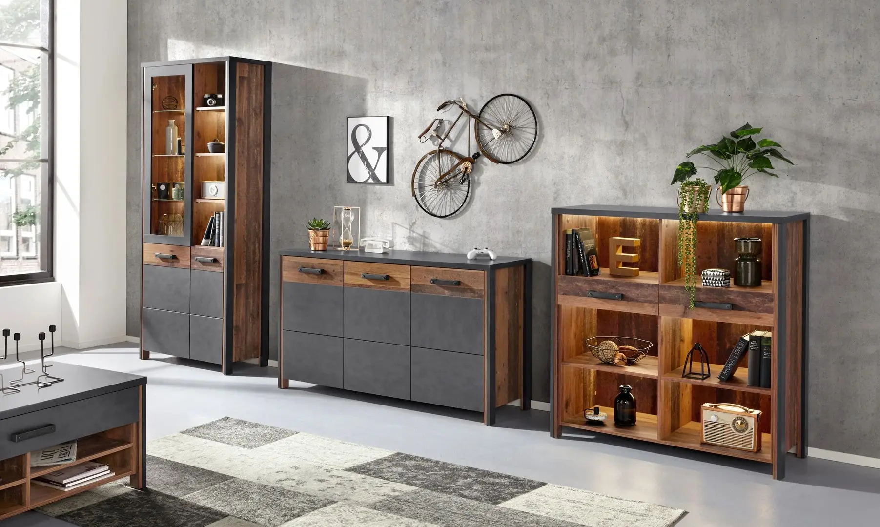 Tumba Helvetia Buffalo 241UKA43 3D (Matera Anthracite/Old Wood)