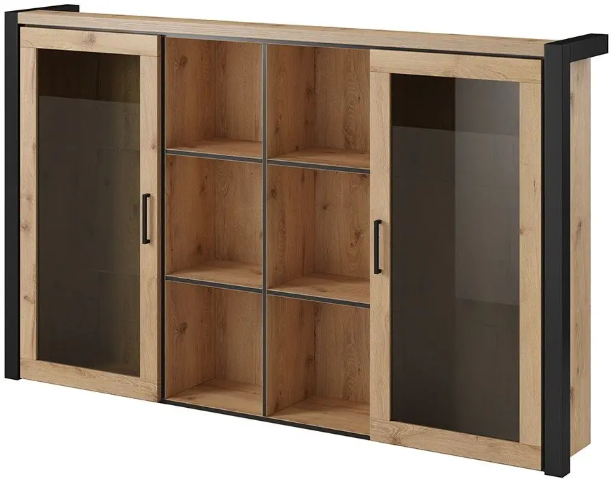 Dulap suprapus Helvetia Aktiv 24TWLK04 (Black Matt/Taurus Oak)