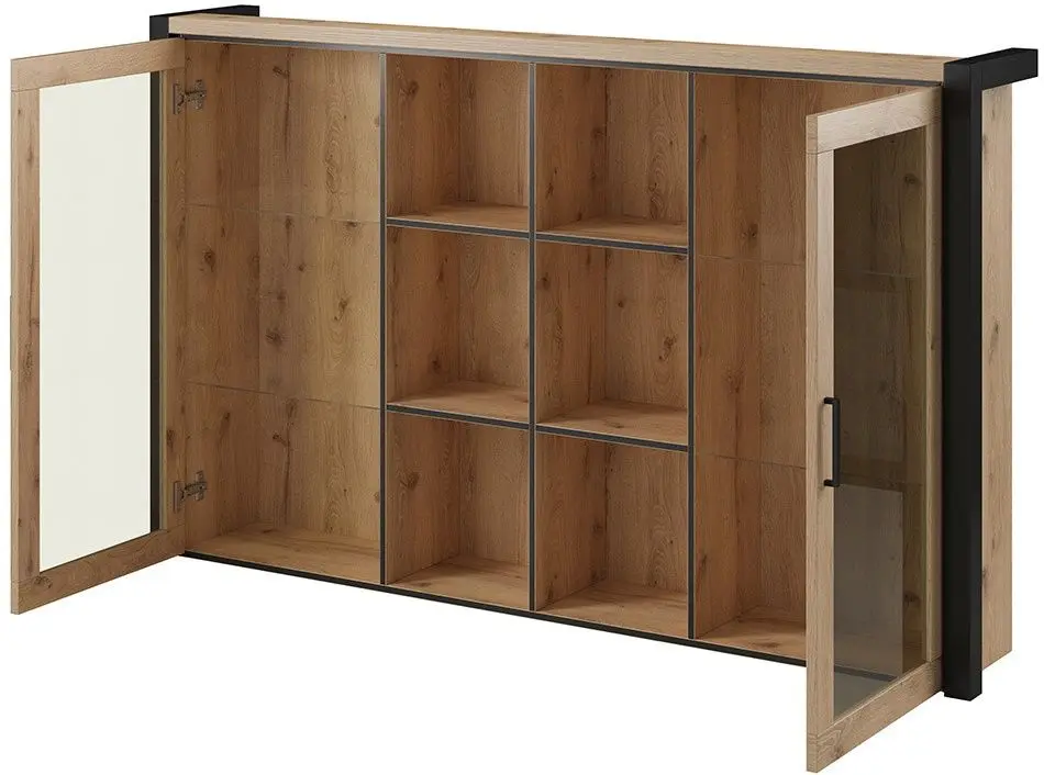 Dulap suprapus Helvetia Aktiv 24TWLK04 (Black Matt/Taurus Oak)