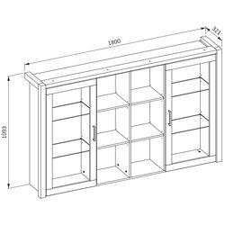 Dulap suprapus Helvetia Aktiv 24TWLK04 (Black Matt/Taurus Oak) Thumb