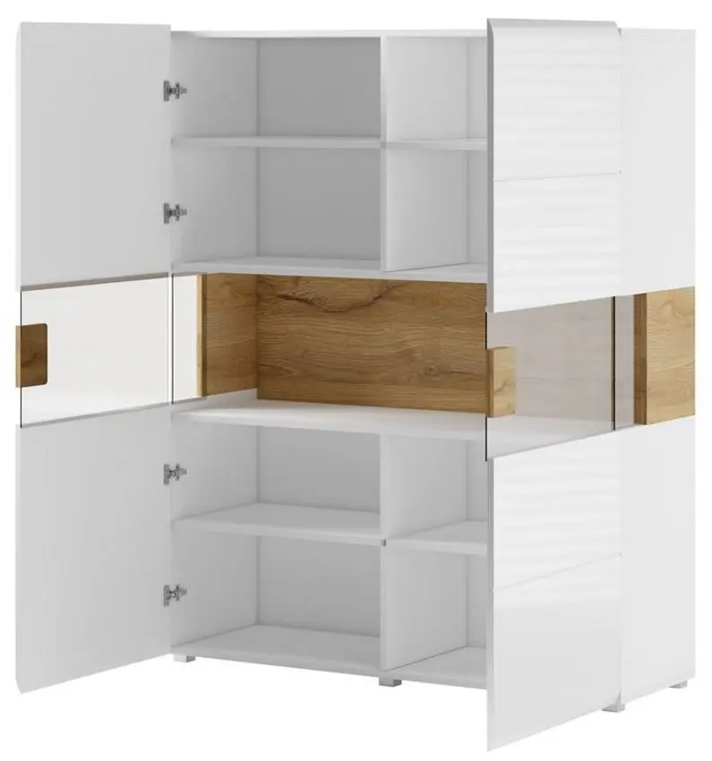Tumba Helvetia Toledo №42 2D (White Gloss/Sanremo Oak Light)