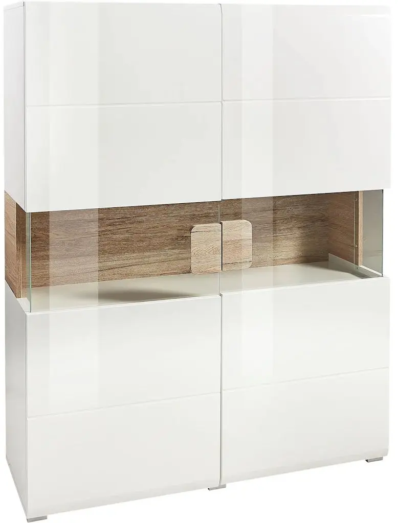 Tumba Helvetia Toledo №42 2D (White Gloss/Sanremo Oak Light)