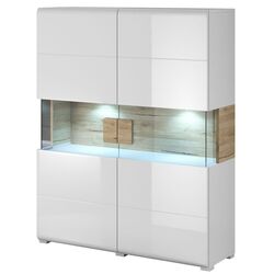 Tumba Helvetia Toledo №42 2D (White Gloss/Sanremo Oak Light)