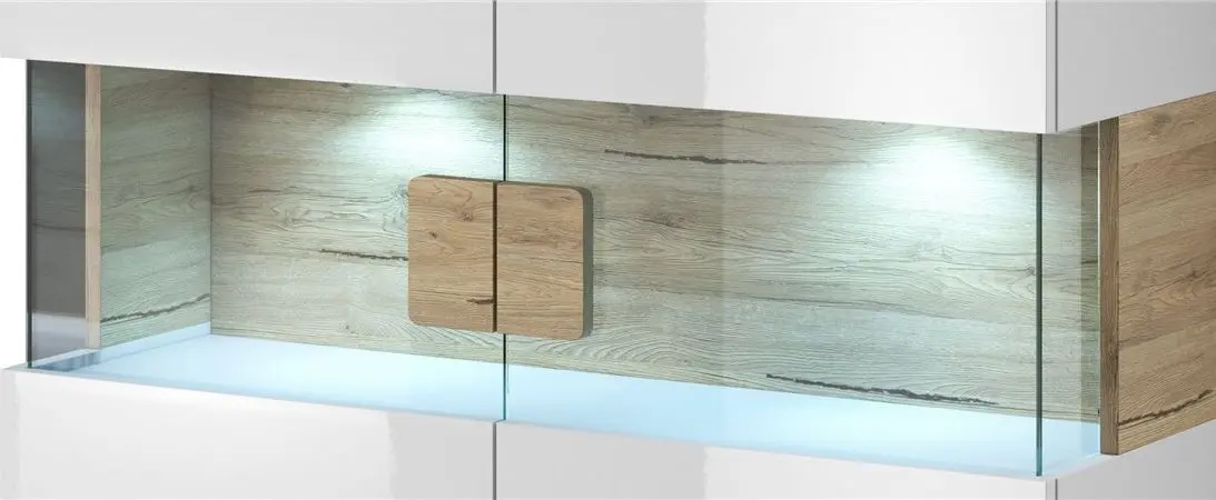 Tumba Helvetia Toledo №42 2D (White Gloss/Sanremo Oak Light)