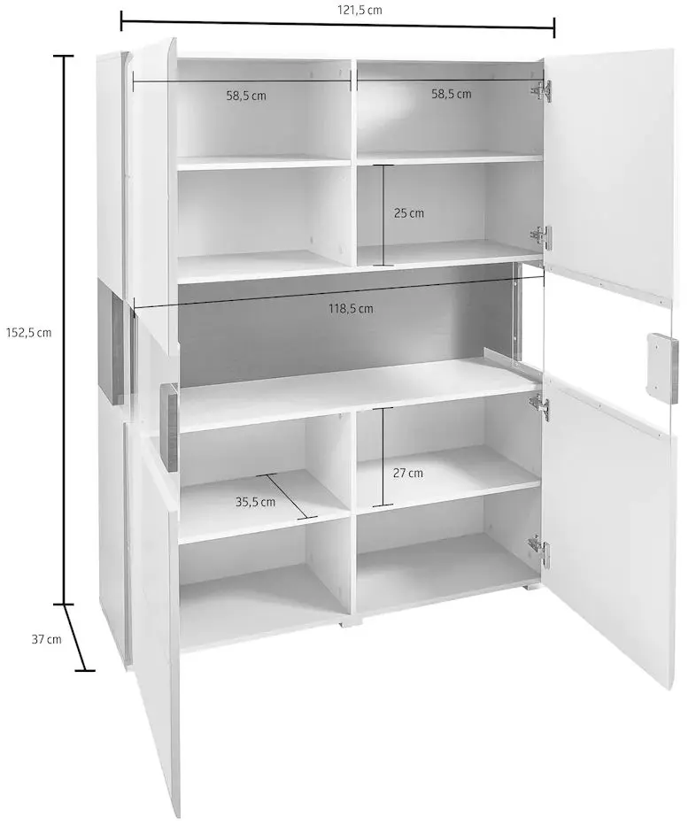 Tumba Helvetia Toledo №42 2D (White Gloss/Sanremo Oak Light)