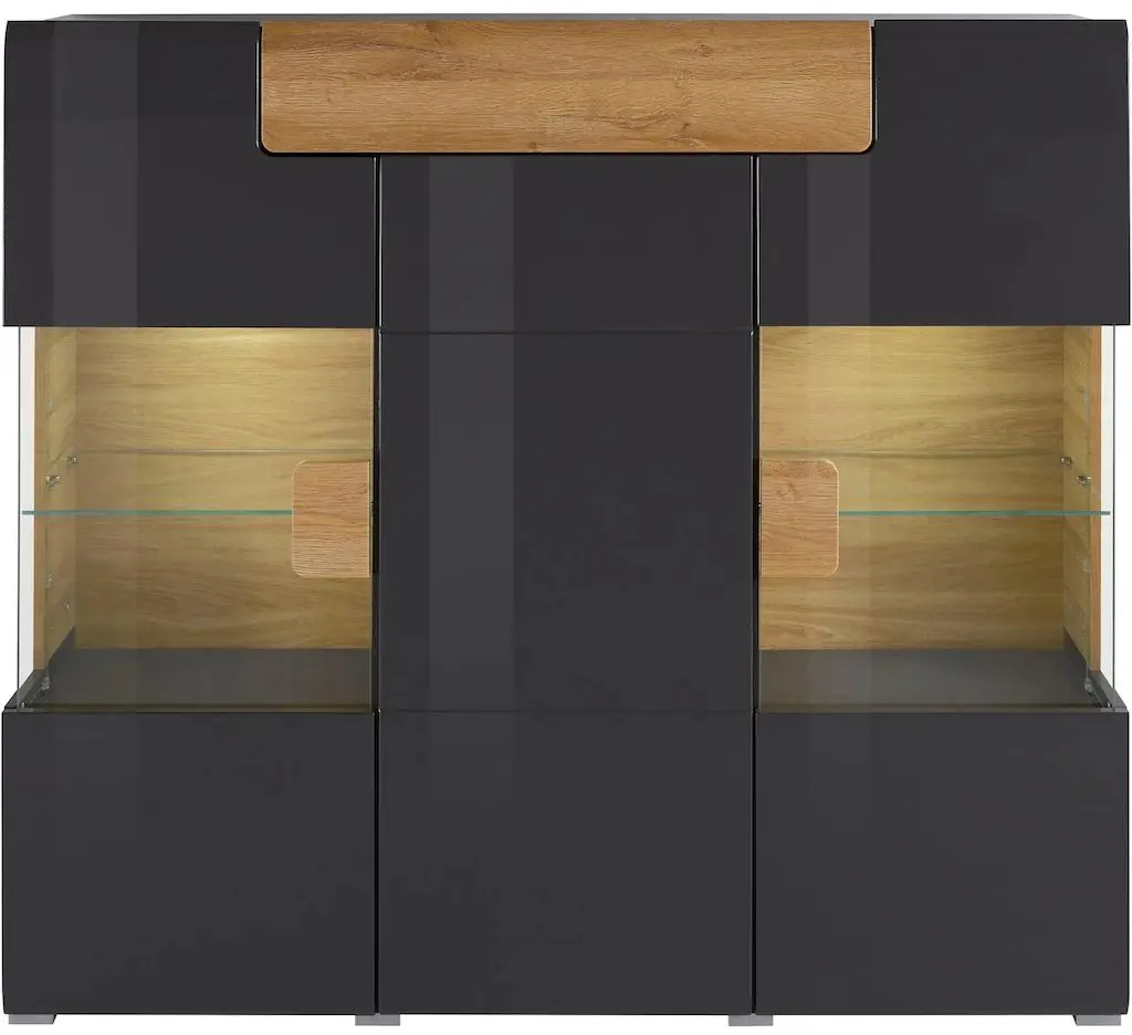 Tumba Helvetia Toledo №46 3D1S (Anthracite Gloss/Grandson Oak)