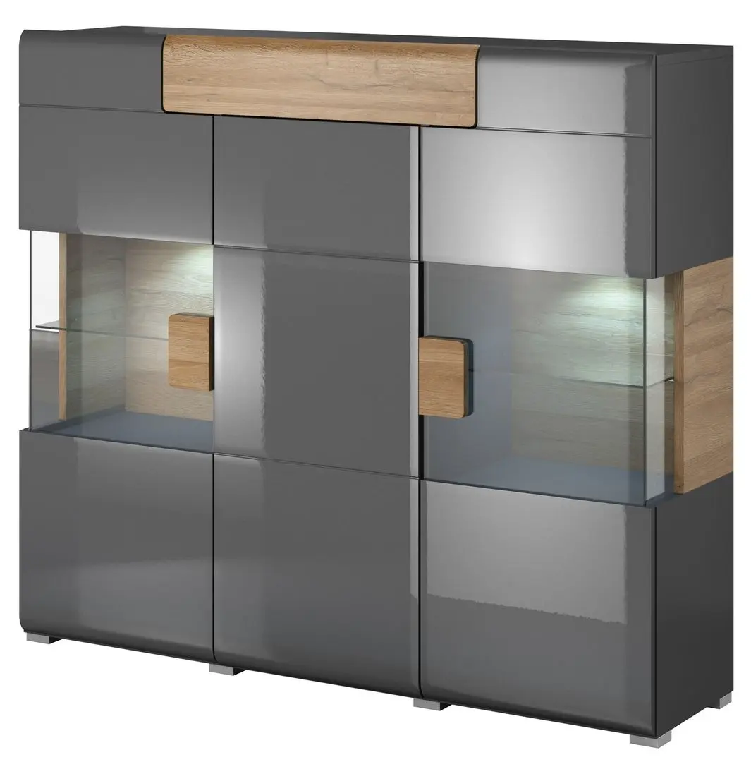 Tumba Helvetia Toledo №46 3D1S (Anthracite Gloss/Grandson Oak)