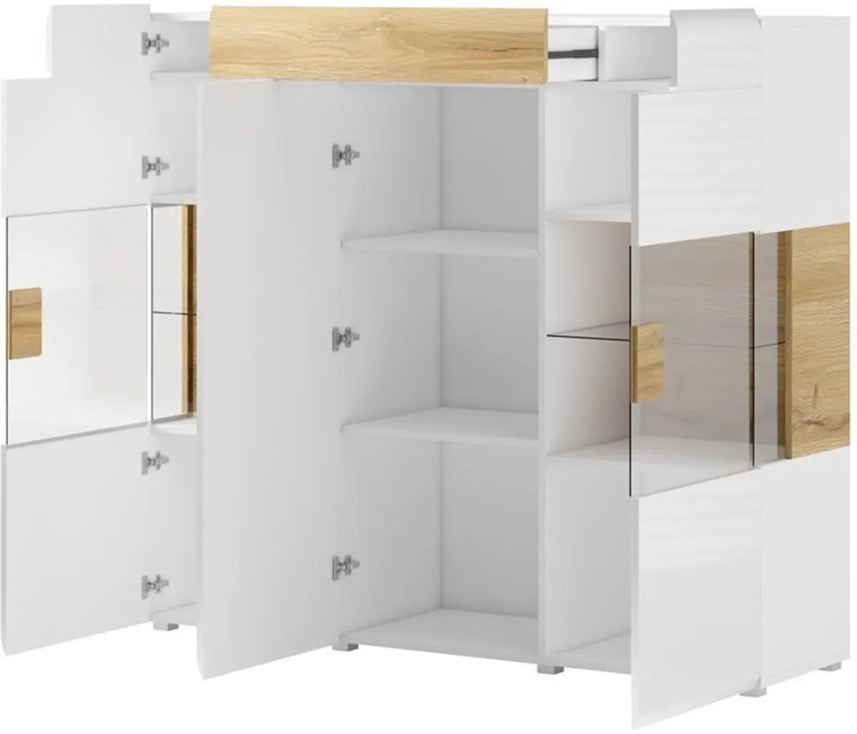 Tumba Helvetia Toledo №46 3D1S (White Gloss/Sanremo Oak Light)