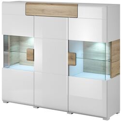 Tumba Helvetia Toledo №46 3D1S (White Gloss/Sanremo Oak Light)