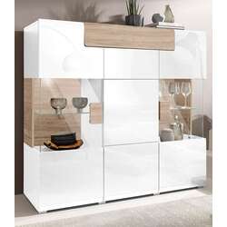 Tumba Helvetia Toledo №46 3D1S (White Gloss/Sanremo Oak Light) Thumb