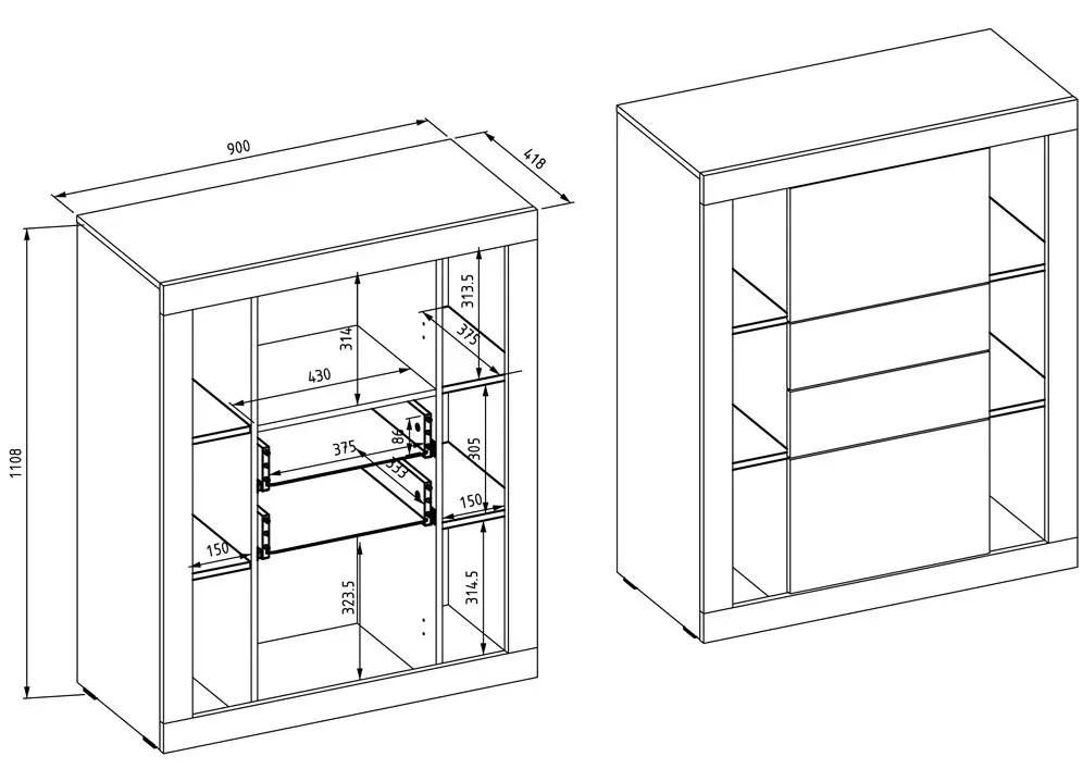 Comoda Helvetia Zena №46 2KL 2SZ (Matera/Old Style Mix Planked-Old Wood) - 3
