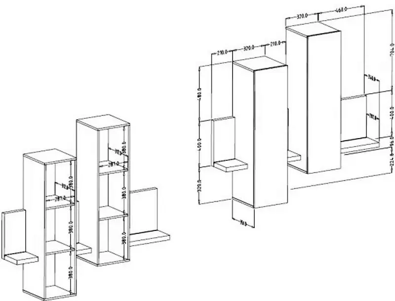 Dulap suspendat Helvetia Bota №04 (Black Matt)