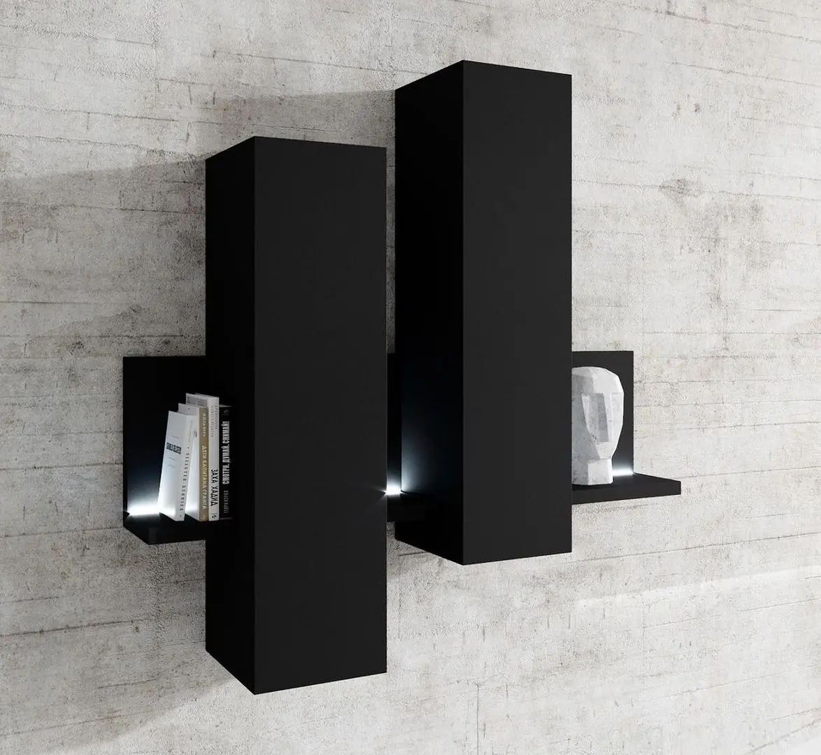 Dulap suspendat Helvetia Bota №04 (Black Matt)