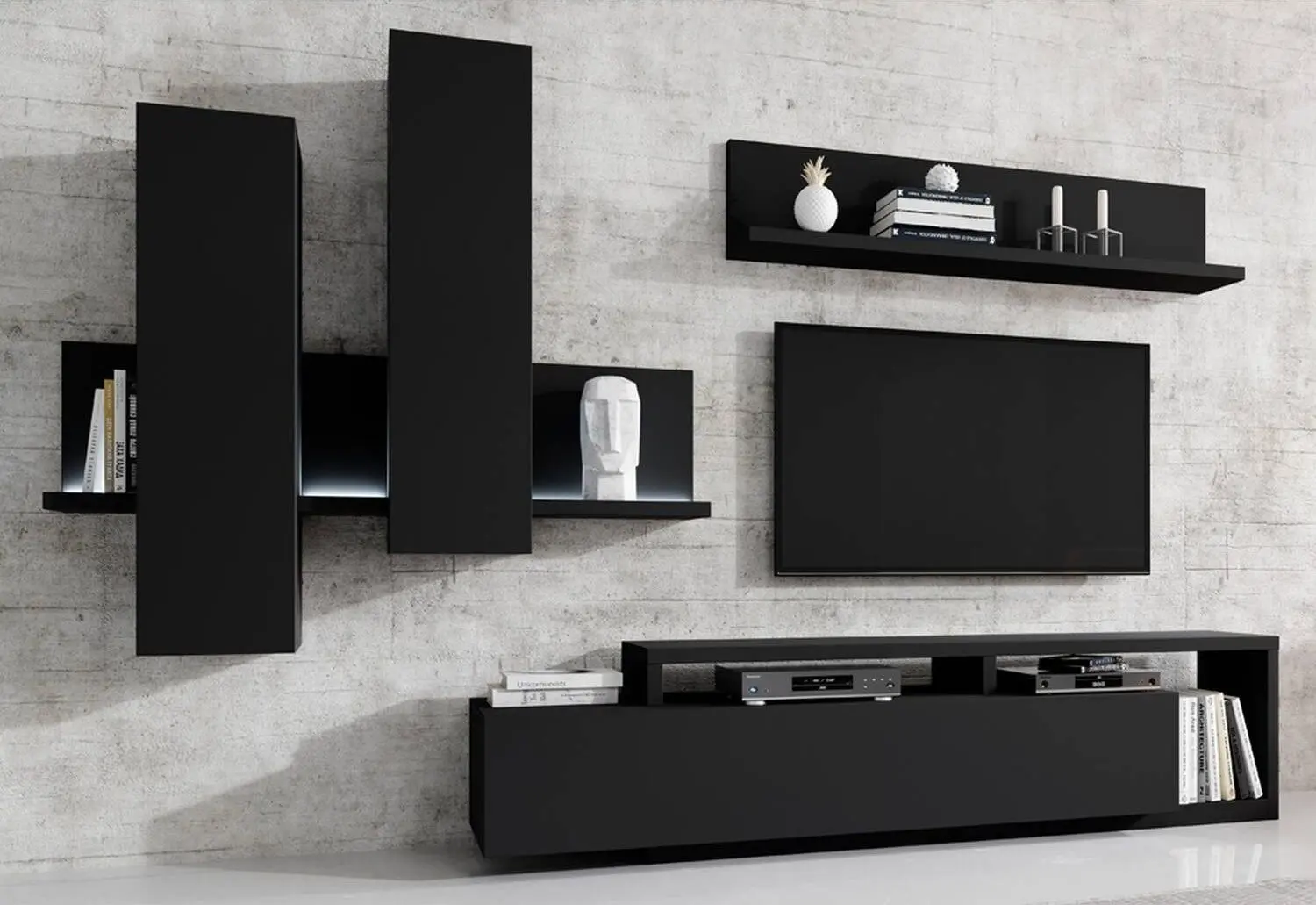 Dulap suspendat Helvetia Bota №04 (Black Matt)