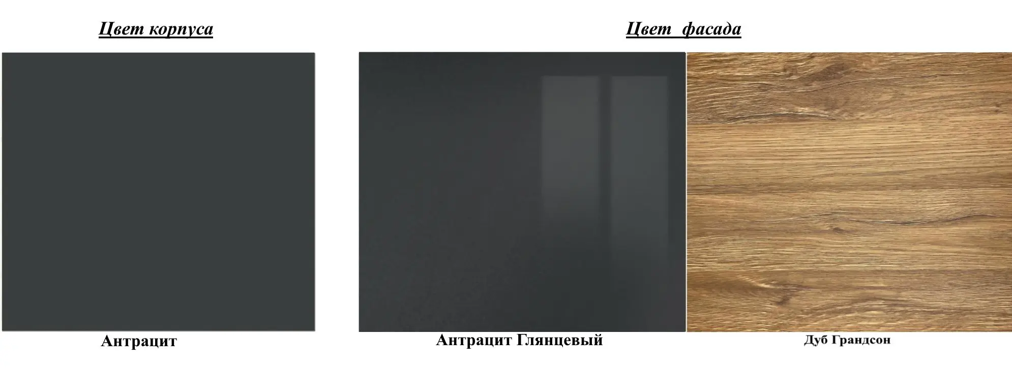 Dulap suspendat Helvetia Toledo №08 (Anthracite/Anthracite Gloss/Grandson Oak)