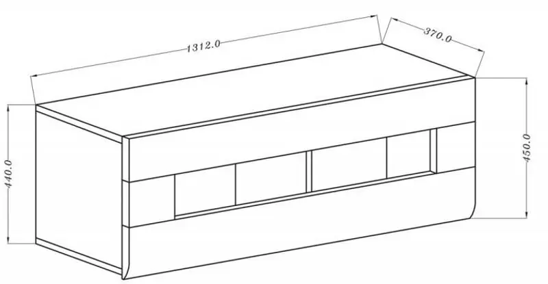 Dulap suspendat Helvetia Toledo №08 (Anthracite/Anthracite Gloss/Grandson Oak)