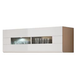 Dulap suspendat Helvetia Toledo №08 (White/White Gloss/San-Remo Oak)