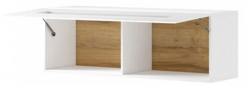 Dulap suspendat Helvetia Toledo №08 (White/White Gloss/San-Remo Oak)