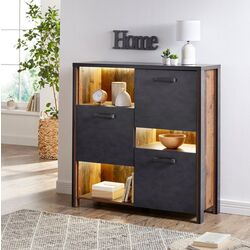 Тумба Helvetia Buffalo 241UKA45 3D (Матера Антрацит/Старая Доска) Thumb