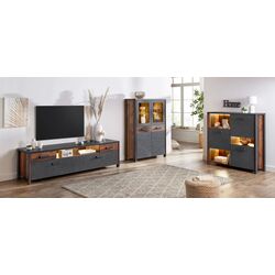 Тумба Helvetia Buffalo 241UKA45 3D (Матера Антрацит/Старая Доска) Thumb