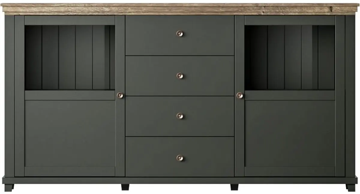 Тумба Helvetia Evora №25 2D4S (Green/Lefkas Oak)