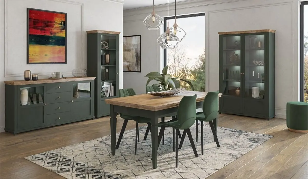 Тумба Helvetia Evora №25 2D4S (Green/Lefkas Oak)