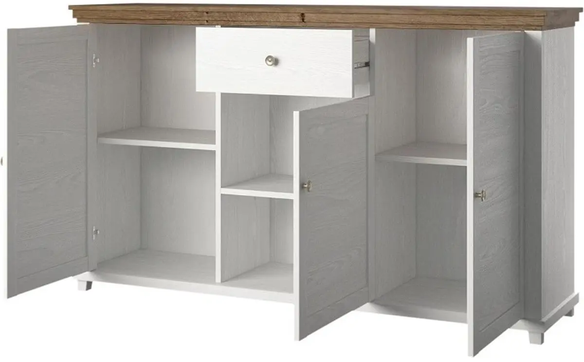 Тумба Helvetia Evora №47 3D1S (Ash Abisko White/Lefkas Oak)