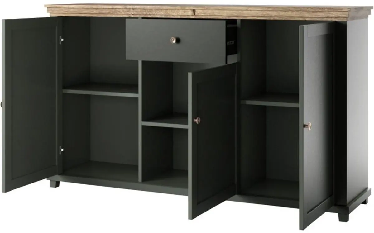 Тумба Helvetia Evora №47 3D1S (Green/Lefkas Oak)