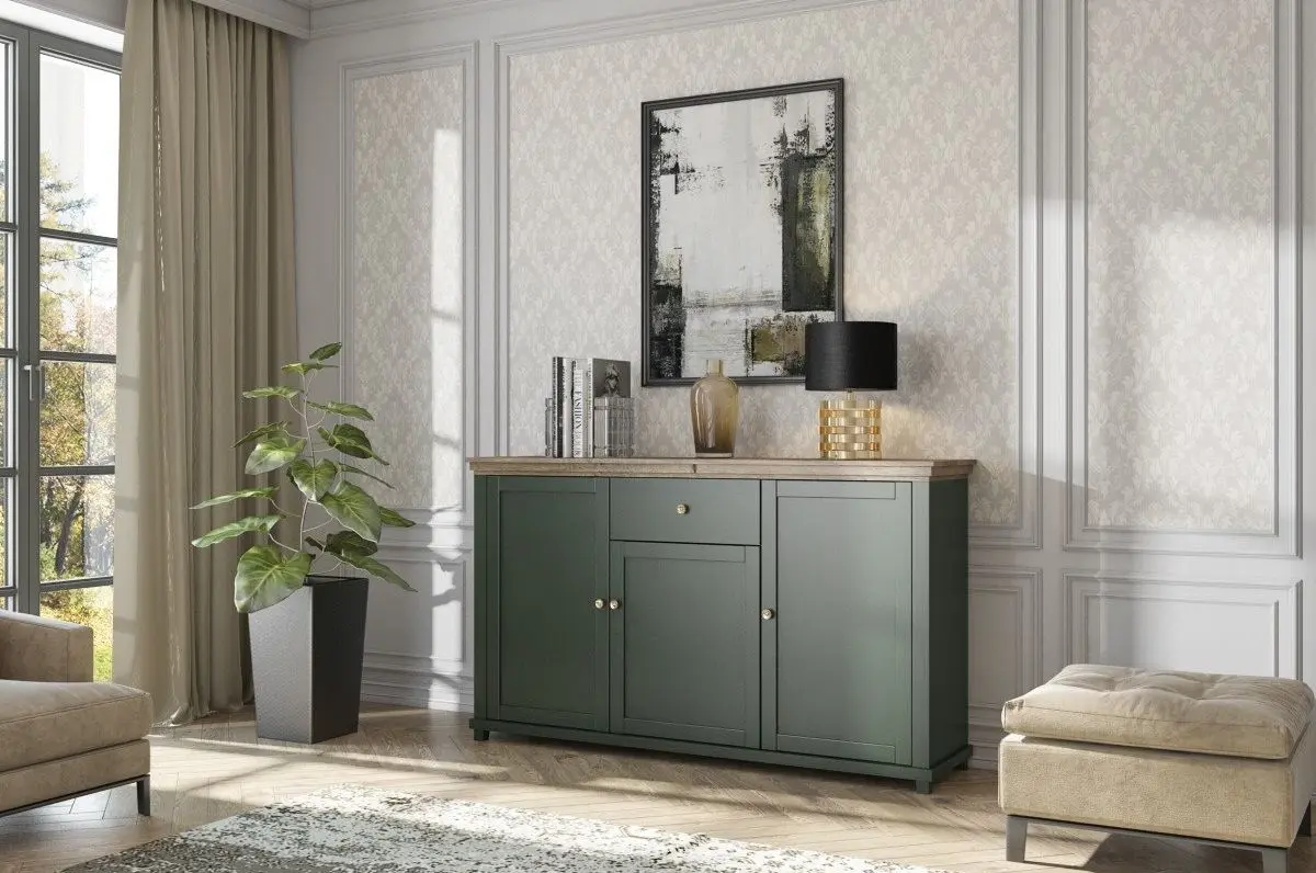 Тумба Helvetia Evora №47 3D1S (Green/Lefkas Oak)