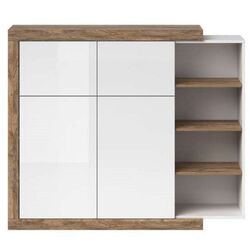 Тумба Helvetia Sintra 2D2KL (Samdal Oak/White Gloss) Thumb