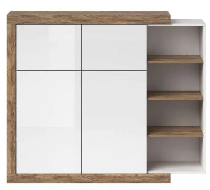 Тумба Helvetia Sintra 2D2KL (Samdal Oak/White Gloss)