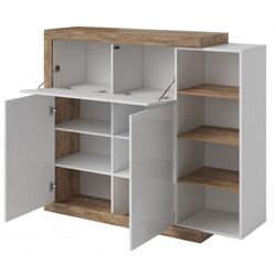 Тумба Helvetia Sintra 2D2KL (Samdal Oak/White Gloss) Thumb