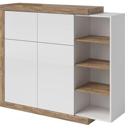 Tumba Helvetia Sintra 2D2KL (Samdal Oak/White Gloss)