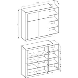 Тумба Helvetia Sintra 2D2KL (Samdal Oak/White Gloss) Thumb