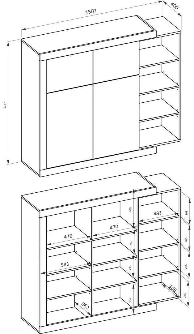Тумба Helvetia Sintra 2D2KL (Samdal Oak/White Gloss)