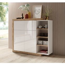 Тумба Helvetia Sintra 2D2KL (Samdal Oak/White Gloss) Thumb