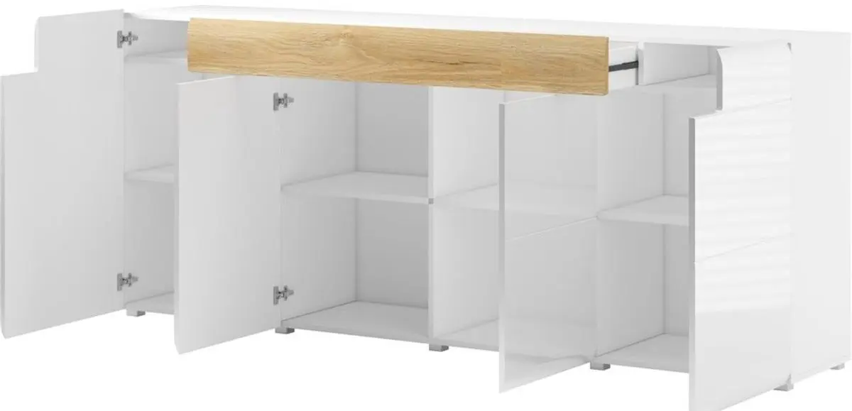 Tumba Helvetia Toledo №25 4D1S (White Gloss/Sanremo Oak Light)