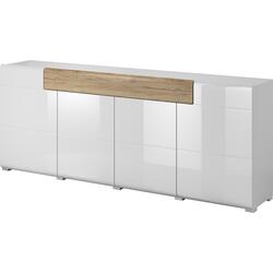 Tumba Helvetia Toledo №25 4D1S (White Gloss/Sanremo Oak Light)