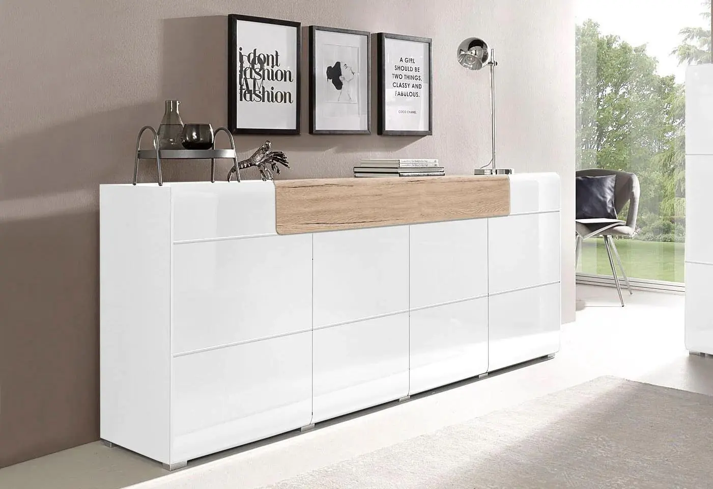 Tumba Helvetia Toledo №25 4D1S (White Gloss/Sanremo Oak Light)