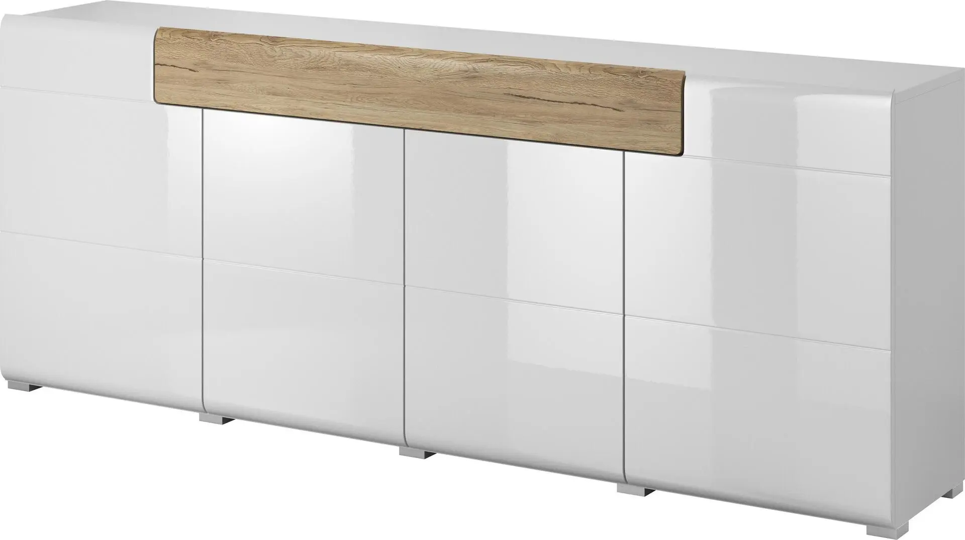 Tumba Helvetia Toledo №25 4D1S (White Gloss/Sanremo Oak Light)