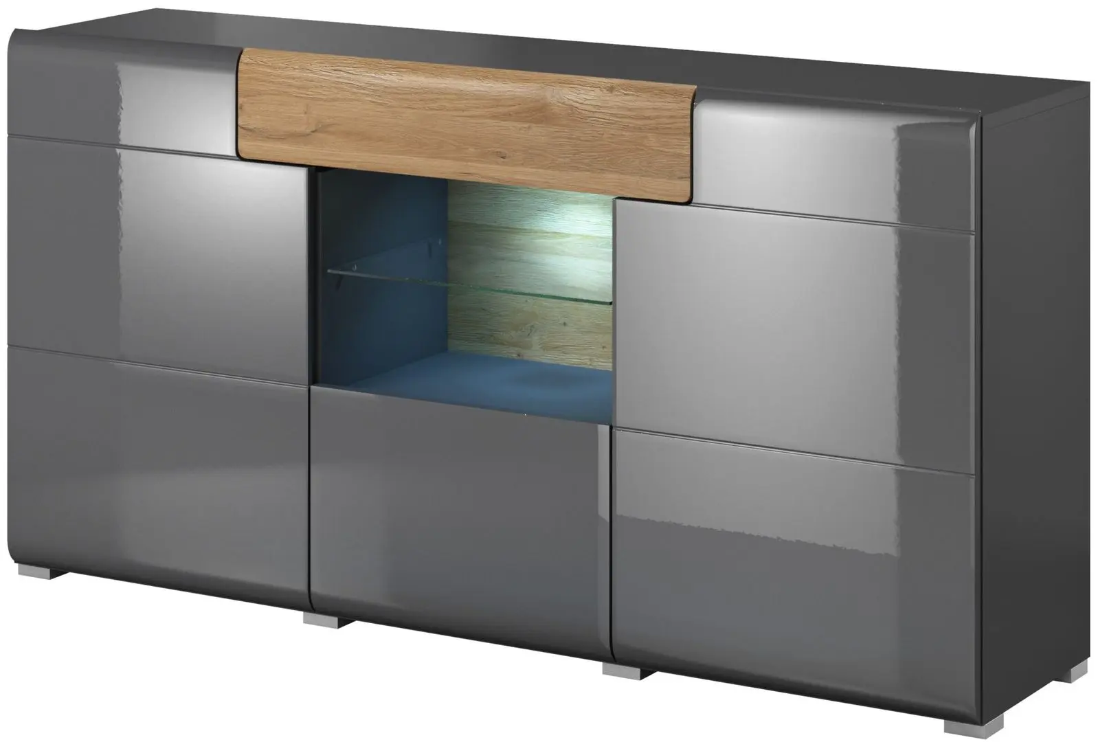 Tumba Helvetia Toledo №26 3D1S (Anthracite Gloss/Grandson Oak)