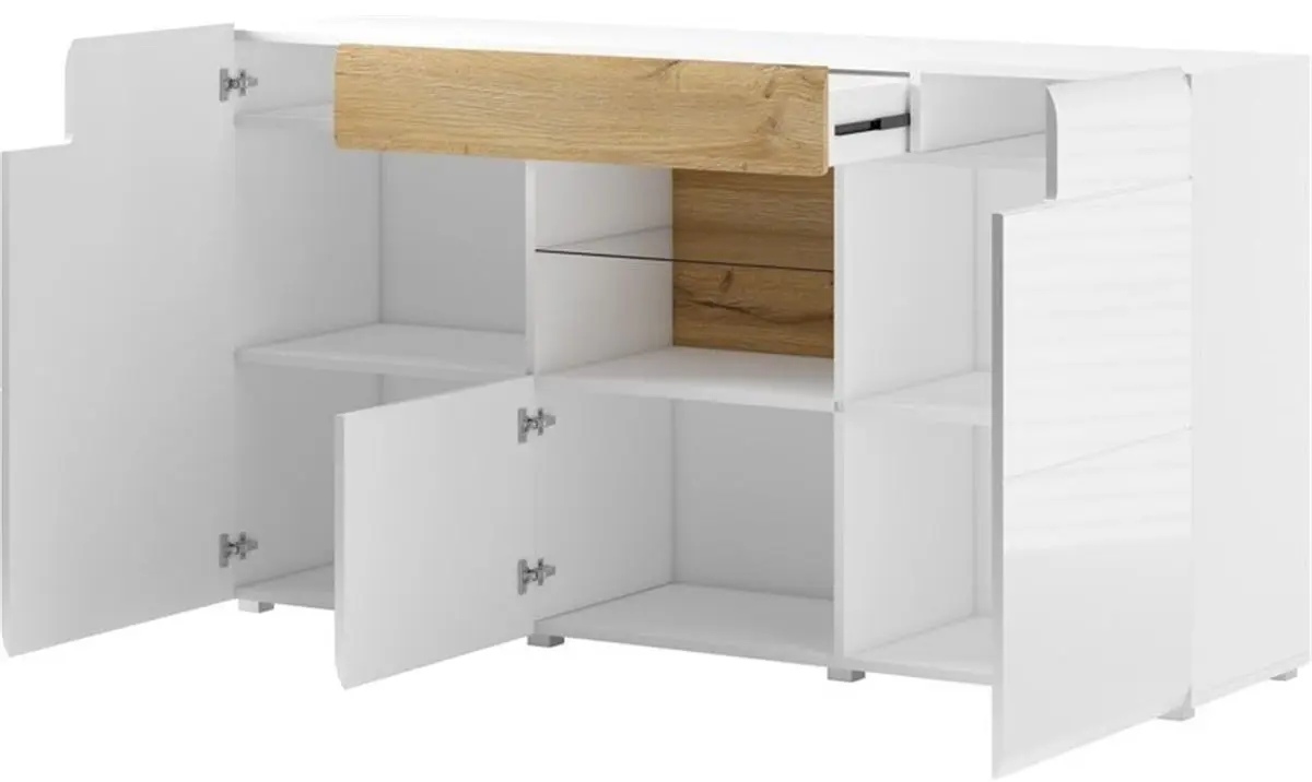 Tumba Helvetia Toledo №26 3D1S (White Gloss/Sanremo Oak Light)