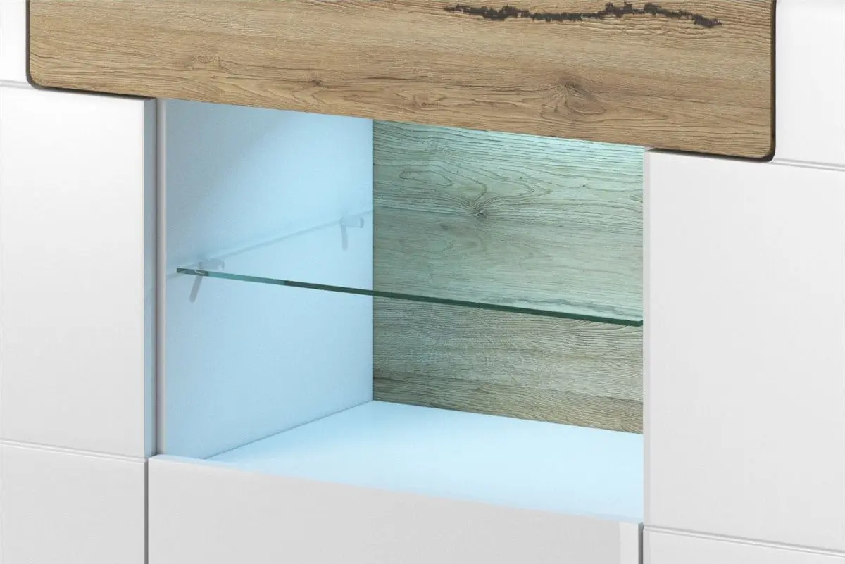 Tumba Helvetia Toledo №26 3D1S (White Gloss/Sanremo Oak Light)