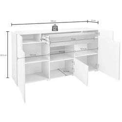 Tumba Helvetia Toledo №26 3D1S (White Gloss/Sanremo Oak Light) Thumb