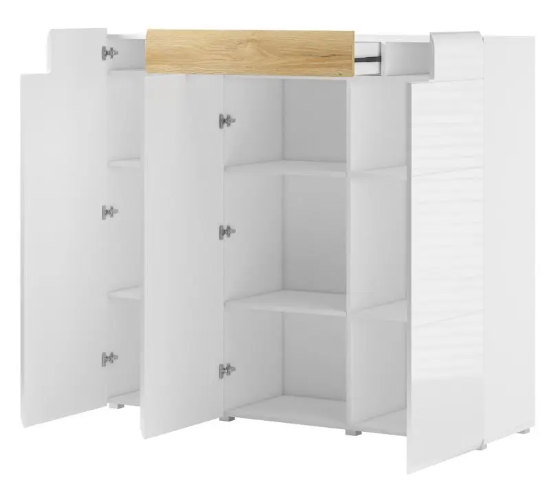 Tumba Helvetia Toledo №76 3D1S (White Gloss/Sanremo Oak Light)