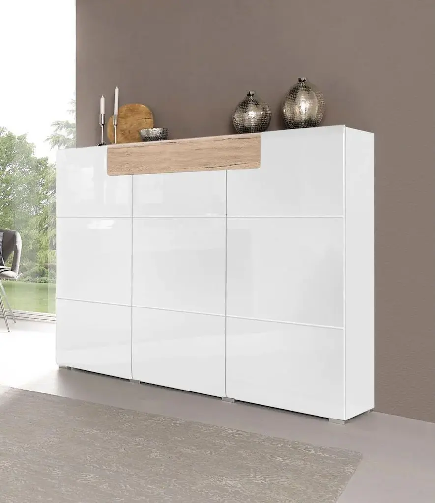 Tumba Helvetia Toledo №76 3D1S (White Gloss/Sanremo Oak Light)