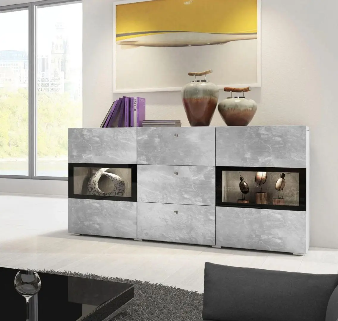 Tumba Helvetia Baros №26 2D3S (Concrete Light/Black)